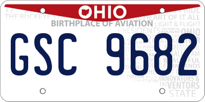 OH license plate GSC9682