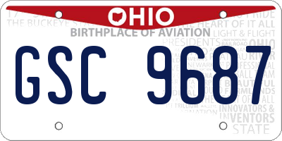 OH license plate GSC9687