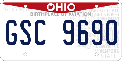 OH license plate GSC9690