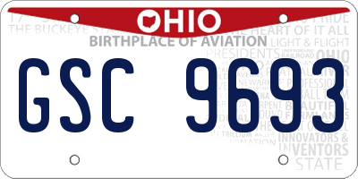 OH license plate GSC9693