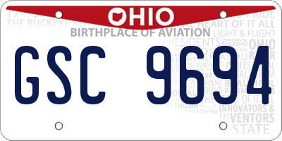 OH license plate GSC9694