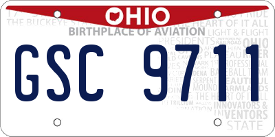 OH license plate GSC9711