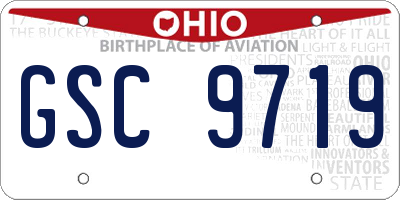 OH license plate GSC9719