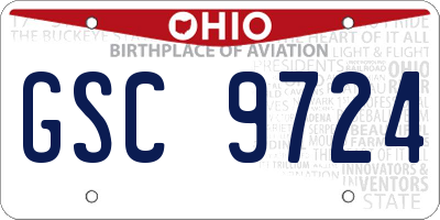 OH license plate GSC9724