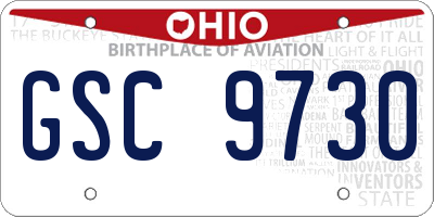 OH license plate GSC9730