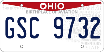 OH license plate GSC9732