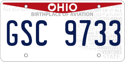 OH license plate GSC9733