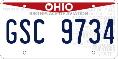 OH license plate GSC9734