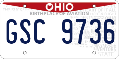 OH license plate GSC9736