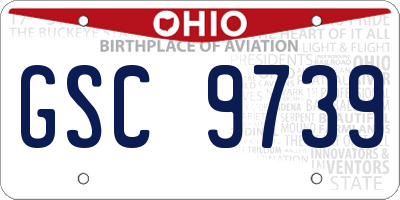 OH license plate GSC9739