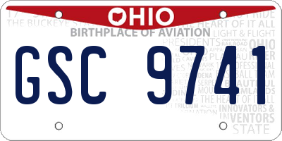 OH license plate GSC9741