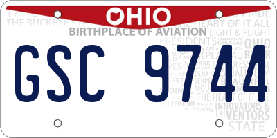 OH license plate GSC9744