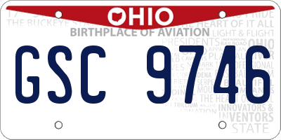 OH license plate GSC9746