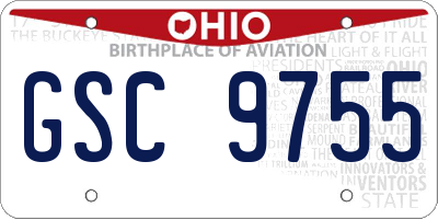 OH license plate GSC9755