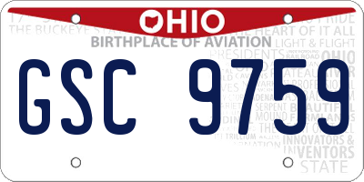 OH license plate GSC9759