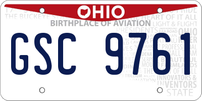 OH license plate GSC9761