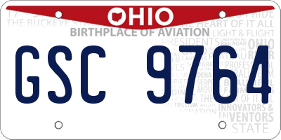 OH license plate GSC9764