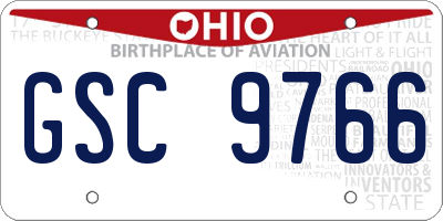 OH license plate GSC9766