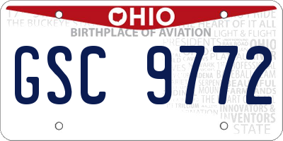 OH license plate GSC9772