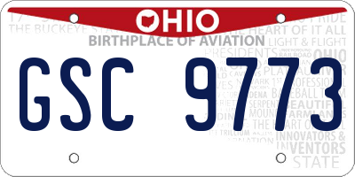 OH license plate GSC9773