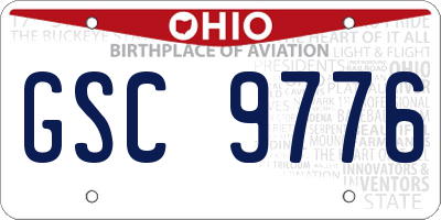 OH license plate GSC9776