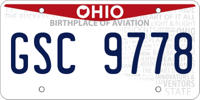 OH license plate GSC9778