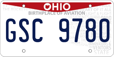 OH license plate GSC9780