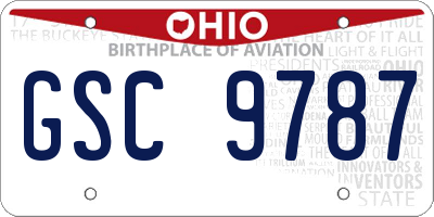 OH license plate GSC9787