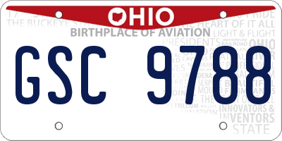 OH license plate GSC9788