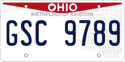 OH license plate GSC9789