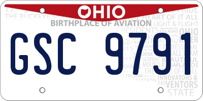 OH license plate GSC9791