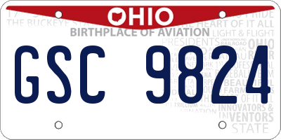 OH license plate GSC9824