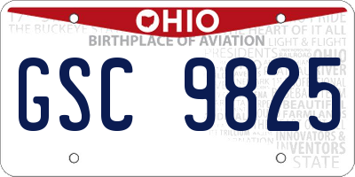 OH license plate GSC9825