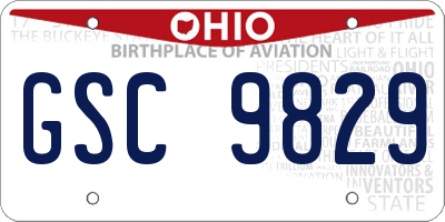 OH license plate GSC9829