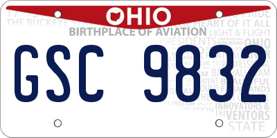 OH license plate GSC9832