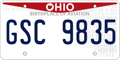 OH license plate GSC9835