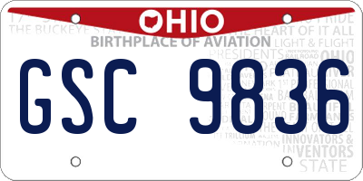 OH license plate GSC9836