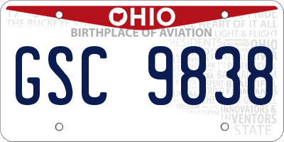 OH license plate GSC9838