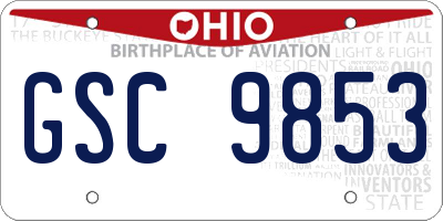 OH license plate GSC9853