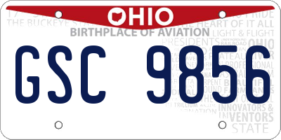 OH license plate GSC9856