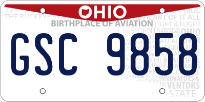 OH license plate GSC9858