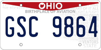 OH license plate GSC9864