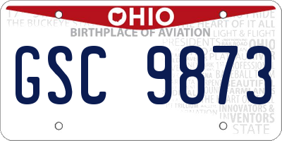 OH license plate GSC9873