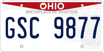 OH license plate GSC9877