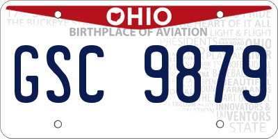 OH license plate GSC9879