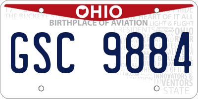 OH license plate GSC9884