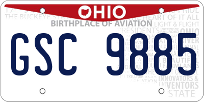 OH license plate GSC9885