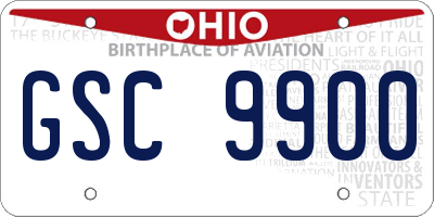 OH license plate GSC9900