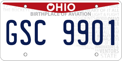 OH license plate GSC9901