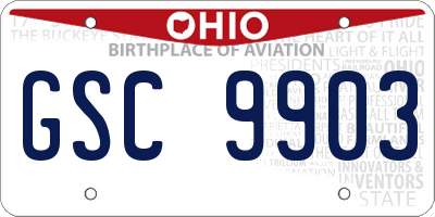 OH license plate GSC9903